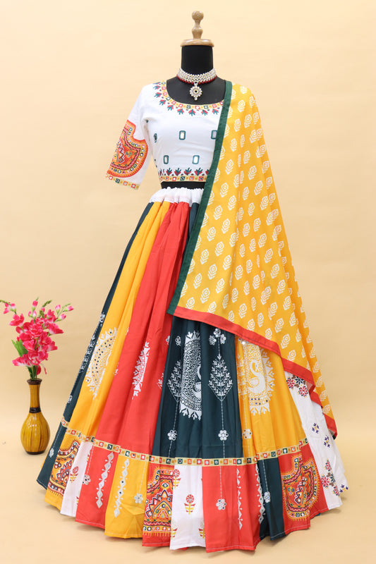 HEAVY COTTON RAYON BEAUTIFUL LAHENGA CHOLI WITH DUPATTA