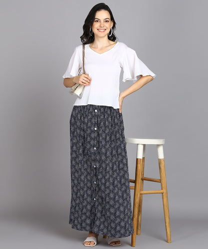 SDGRATITUDE WOMEN PRINTED A-LINE SKIRT