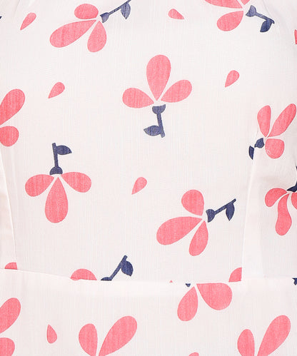 FLORAL PRINT HALTER TUNIC TOP