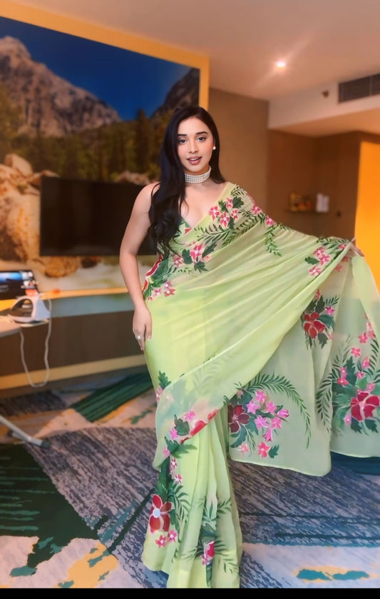 WEIGHTLESS GEORGETTE DIGITAL PRINTED SAREE