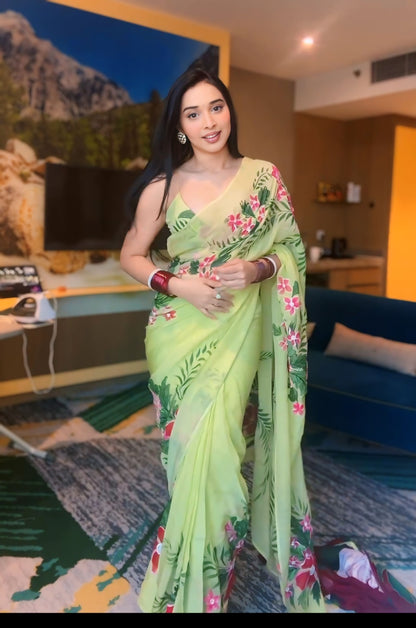 WEIGHTLESS GEORGETTE DIGITAL PRINTED SAREE