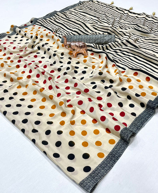RANGILI GEORGETTE WITH MULTI COLOUR DOTS PRINTED SAREE COLLECTION