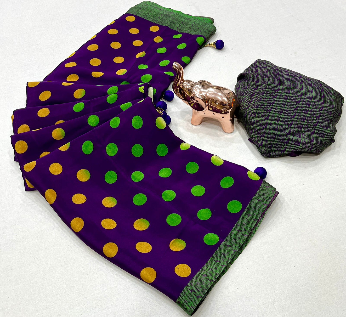 RANGILI GEORGETTE WITH MULTI COLOUR DOTS PRINTED SAREE COLLECTION