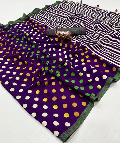RANGILI GEORGETTE WITH MULTI COLOUR DOTS PRINTED SAREE COLLECTION