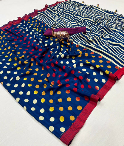 RANGILI GEORGETTE WITH MULTI COLOUR DOTS PRINTED SAREE COLLECTION