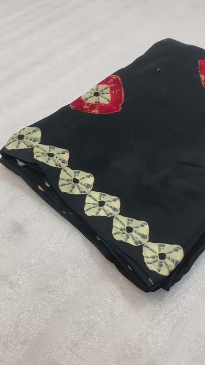 TRENDY BANDHANI PRINTED PURE CHIFFON SAREE