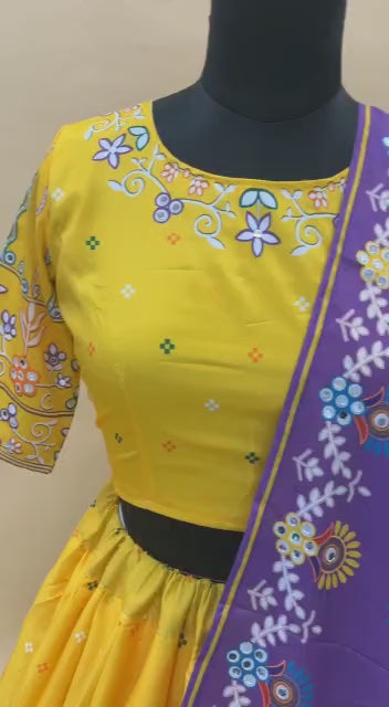 MALISHKA  BUTTER SILK DIGITAL PRINTED WORK LAHENGA CHOLI WITH DUPATTA