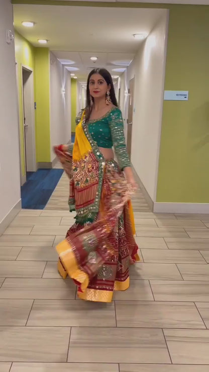 FEATURING PRINTED LEHENGA CHOLI IN HEAVY CHINON SILK