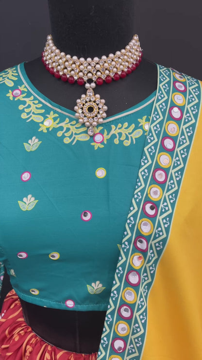 FEATURING PRINTED LEHENGA CHOLI IN HEAVY CHINON SILK