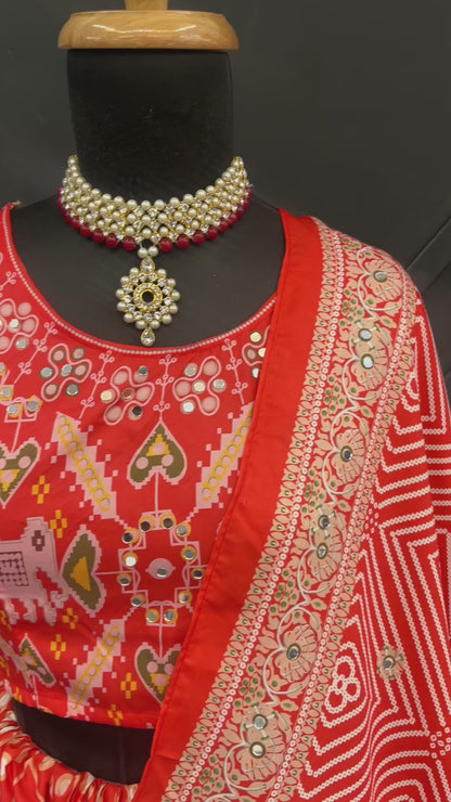 KAVYA DESIGNER DIGITAL PRINTED WORK LAHENGA CHOLI WITH DUPATTA