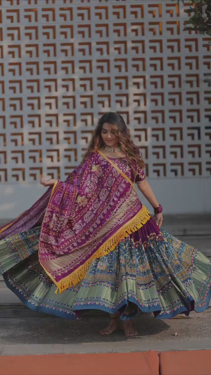 FEATURING PRINTED LEHENGA CHOLI IN HEAVY BUTTER SILK