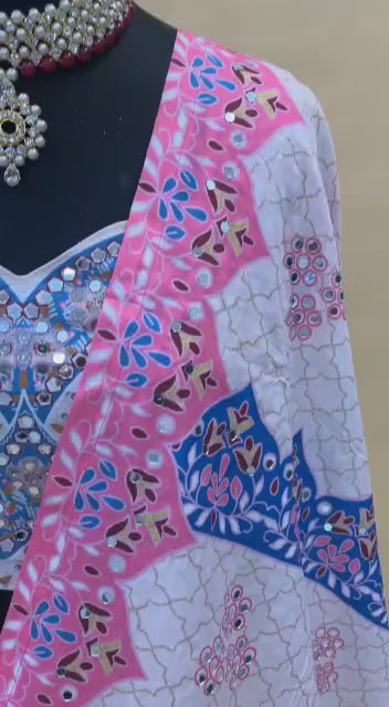 DAZZLING REFLECTIONS BUTTER SILK LAHENGA CHOLI WITH DUPATTA