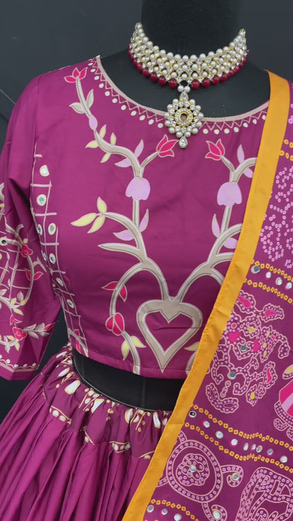 FEATURING PRINTED LEHENGA CHOLI IN HEAVY BUTTER SILK